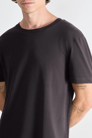 T-shirt regular em algodão biológico - Preto