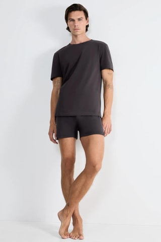 T-shirt regular em algodão biológico - Preto