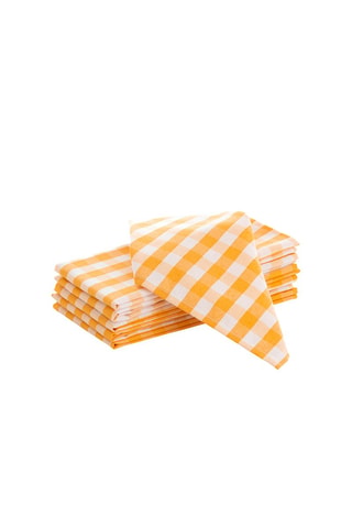 6 guardanapos Vichy - Amarelo e branco - Branco e amarelo