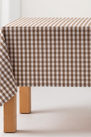 Toalha anti-nódoas Vichy - Toupeira - 140 x 140 cm - Castanho