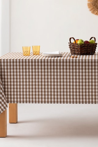 Toalha anti-nódoas Vichy - Toupeira - 140 x 140 cm - Castanho