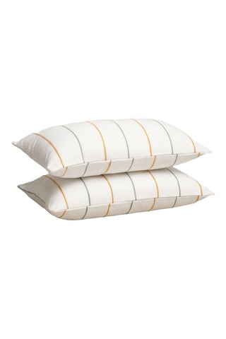 2 capas de almofada - Azul - 45 x 45 cm - Branco, azul e amarelo