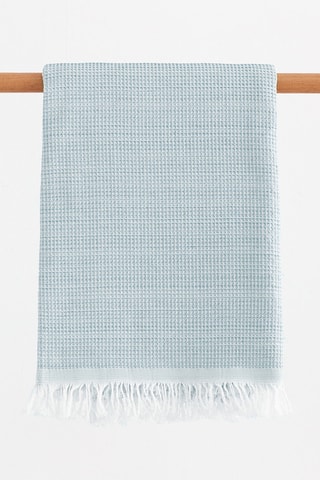 Toalha fouta de praia Nido - Azul-celeste - 90 x 180 cm - Bege e azul