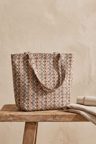 Mala shopper de praia Vola - Castanho - Multicor