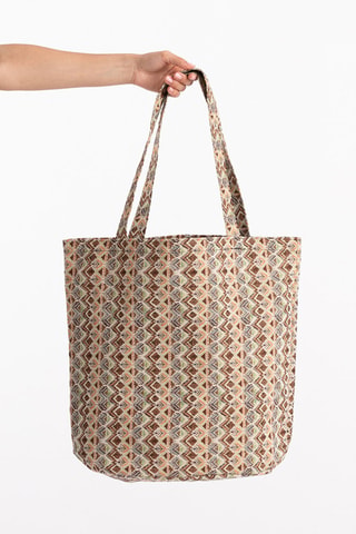 Mala shopper de praia Vola - Castanho - Multicor