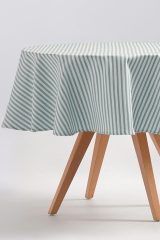 Toalha de mesa anti-nódoas redonda Arenza - Verde-água