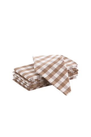 6 guardanapos Vichy - Toupeira e branco - Branco