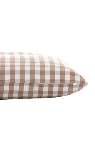 2 capas de almofada Vichy - Toupeira - 45 x 45 cm - Castanho