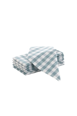 6 guardanapos Vichy - Azul e branco - Branco e azul