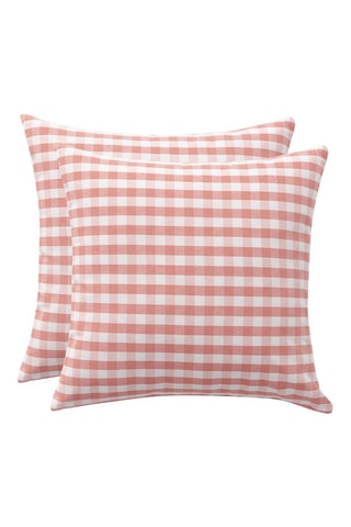 2 capas de almofada Vichy - Salmão - 45 x 45 cm - Rosa-claro
