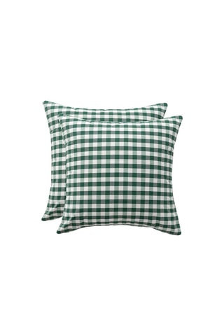2 capas de almofada Vichy - Verde - 45 x 45 cm - Verde