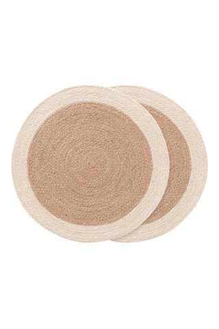 2 individuais de mesa Evaira - Bege - 38 x 38 cm - Bege