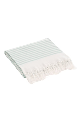 Toalha fouta de praia - Azul-celeste 190 x 180 cm - Branco e azul