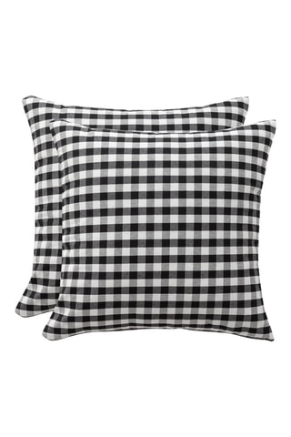 2 capas de almofada Vichy - Preto - 45 x 45 cm - Preto