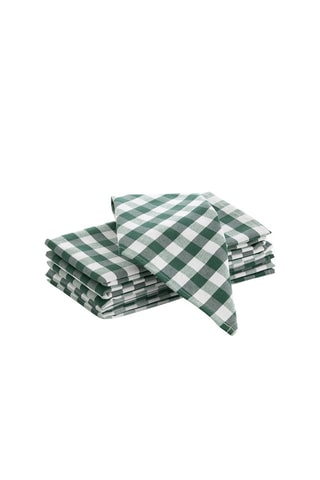 6 guardanapos Vichy - Verde e branco - Branco e verde