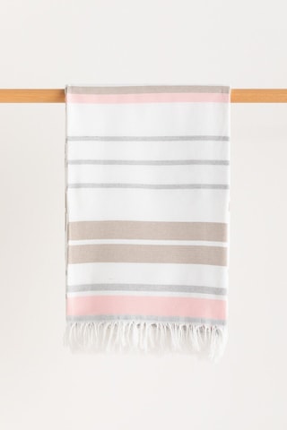 Toalha fouta de praia - Branco e castanho - 190 x 180 cm