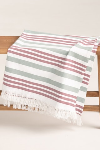 Toalha fouta de praia Tria - Bordô - 90 x 180 cm - Vermelho e verde