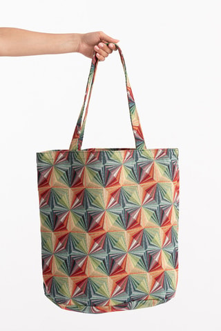 Mala shopper de praia Sula - Vermelho e verde-claro - Multicor