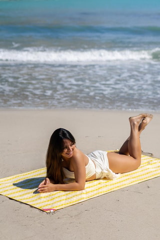 Toalha de praia amarelo - 90 x 1 x 180 cm - Amarelo