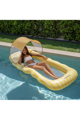 Colchão de piscina insuflável com toldo - 98 x 190 x 17 cm