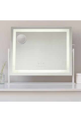 Espelho de maquilhagem LED com pés - 64 x 54,5 x 12 cm