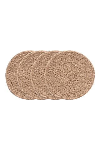 4 individuais de mesa Araya - Bege - 15 x 15 cm - Bege
