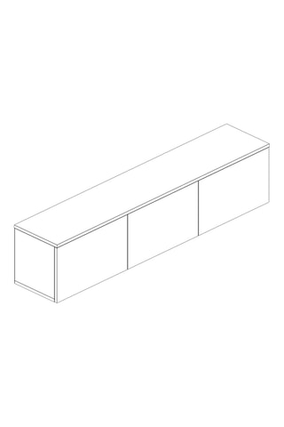 Meuble TV 3 abattants Neon Illuminated - 160 x 35 x 32 cm