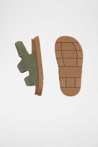 Sandalias de piel de serraje - Caqui