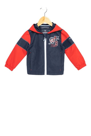 Chaqueta con capucha Amila - Azul marino y rojo