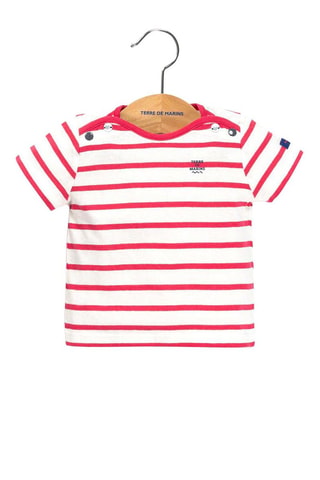 Camiseta Pestelan - Blanco y rosa