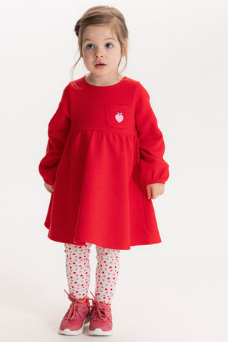 Vestido y leggings - Rojo y blanco - Obaibi