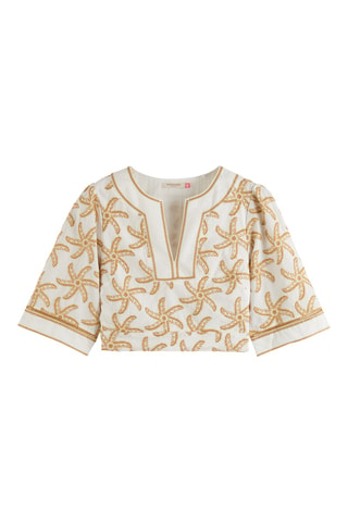 Crop top en lin - Beige