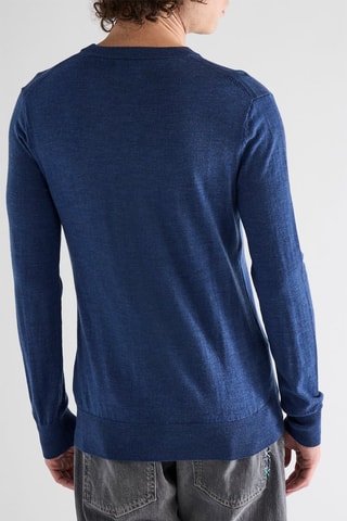 Pull en mérinos - Bleu marine