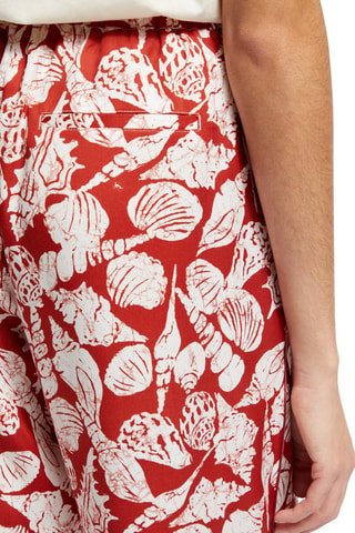 Pantalon ample - Rouge brique et écru