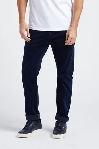 Pantalon slim en velours et coton biologique - Bleu marine