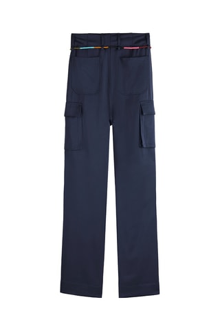Pantalon cargo taille haute - Bleu marine
