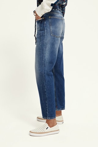 Jean boyfriend en coton biologique - Bleu marine