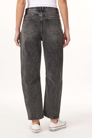 Jean droit 7/8 taille haute - Gris