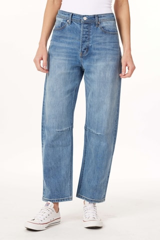 Jean droit 7/8 taille haute - Bleu clair