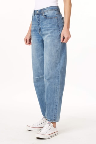Jean droit 7/8 taille haute - Bleu clair