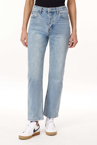 Jean droit 7/8 taille haute - Bleu clair