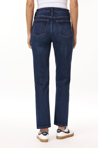 Jean droit 7/8 taille haute - Bleu foncé