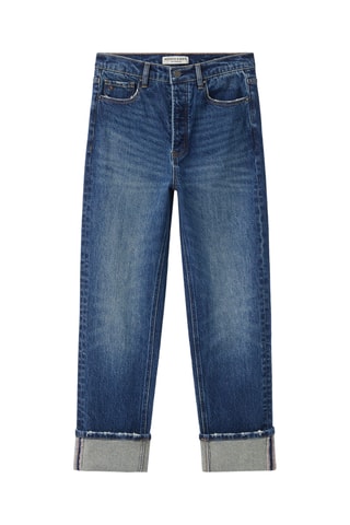 Jean droit taille haute - Bleu foncé