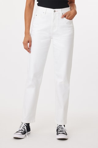 Jean droit taille haute - Blanc