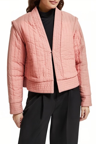 Veste réversible en coton biologique - Vert et rose