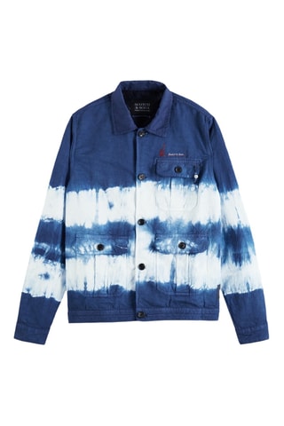 Veste tie and dye en lin et coton biologique - Bleu