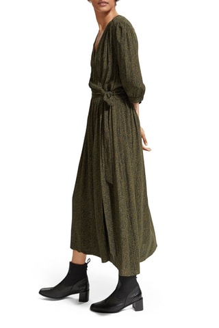 Robe portefeuille - Kaki chiné