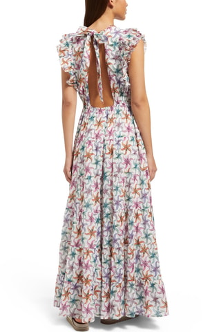 Robe longue - Blanc et rose