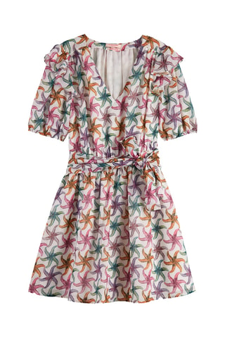 Robe patineuse - Ecru et fuchsia