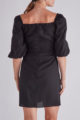 Robe droite en lin - Noir